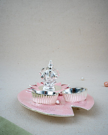 Lord Ganesha Manjal-Kumkum Holder - Pink - WL5500-1