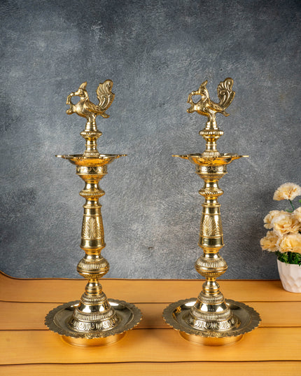 Brass Annapakshi Kuthu Vilakku - 21 inch - WL5506