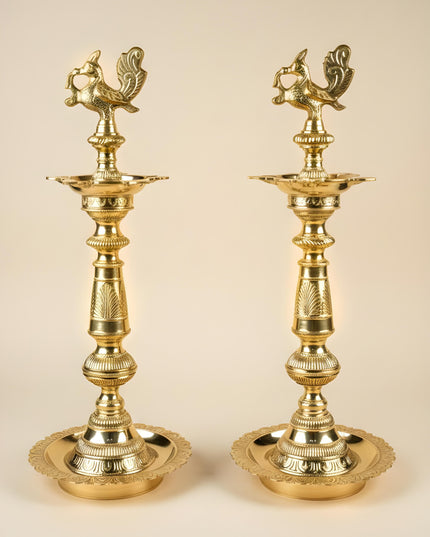 Brass Annapakshi Kuthu Vilakku - 21 inch - WL5506