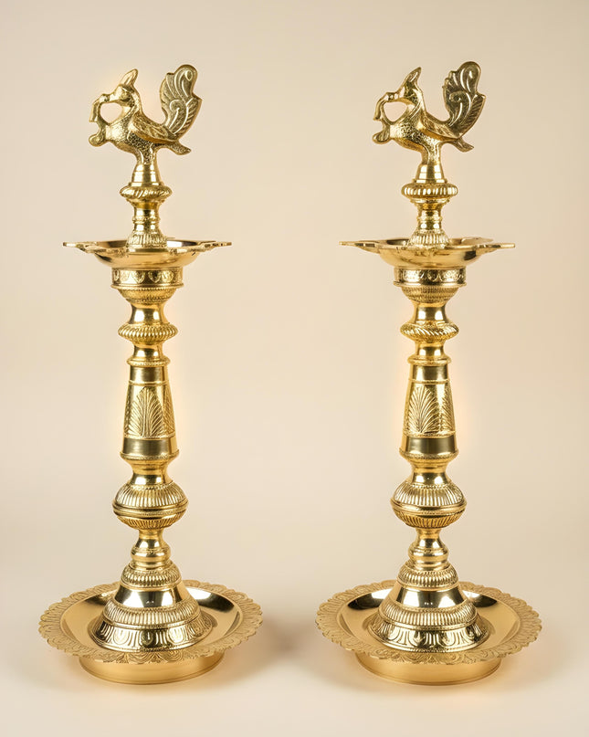 Brass Annapakshi Kuthu Vilakku - 21 inch - WL5506