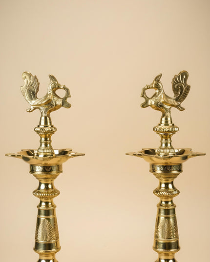 Brass Annapakshi Kuthu Vilakku - 21 inch - WL5506