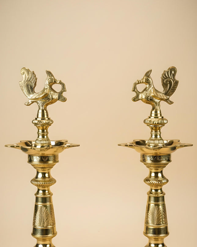 Brass Annapakshi Kuthu Vilakku - 21 inch - WL5506