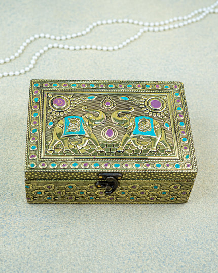 Jewel Box with Elephant Design - 7x5 inch - WL5510