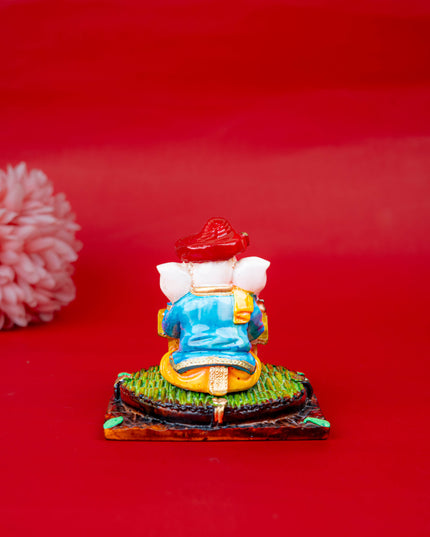 Polystone Reading Ganesha Idol - 3 inch - WL5514