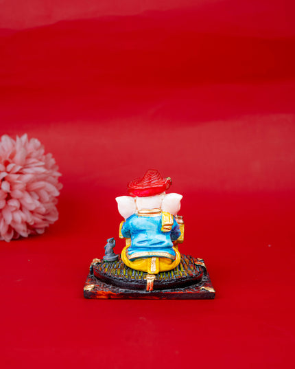 Polystone Reading Ganesha Idol - 3 inch - WL5514