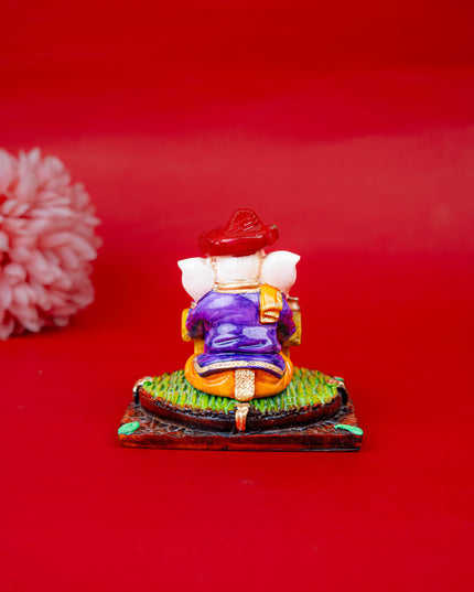 Polystone Reading Ganesha Idol - 3 inch - WL5514