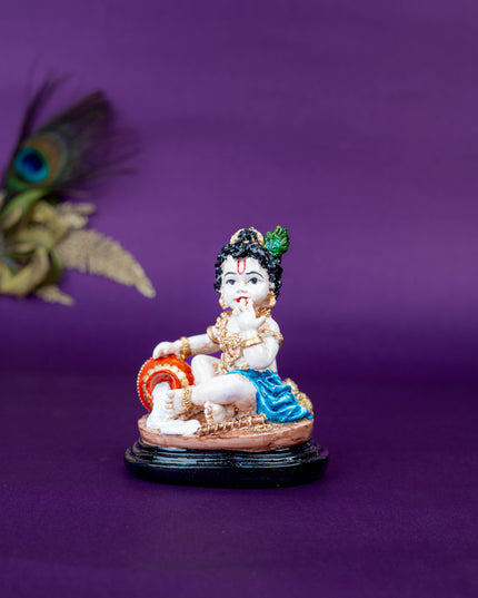 Polystone Krishna Idol with Butter Pot - 4 inch - WL5519