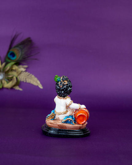 Polystone Krishna Idol with Butter Pot - 4 inch - WL5519