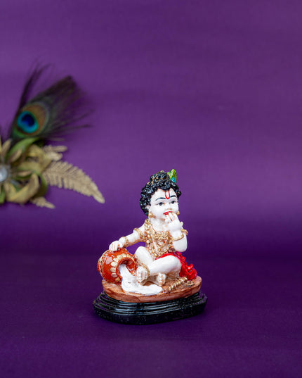 Polystone Krishna Idol with Butter Pot - 4 inch - WL5519