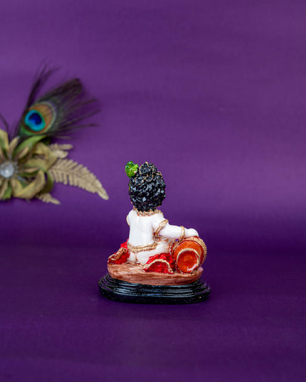 Polystone Krishna Idol with Butter Pot - 4 inch - WL5519