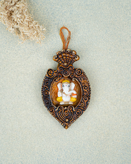 Polystone Ganesha Wall Hanging - 4 inch - WL5522