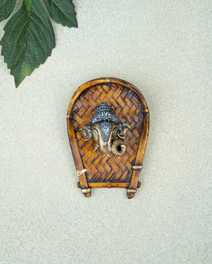 Polystone Ganesha Face Wall Hanging - 5 inch - WL5524