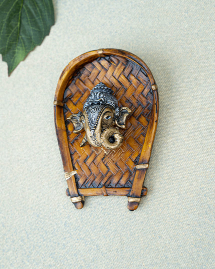 Polystone Ganesha Face Wall Hanging - 5 inch - WL5524