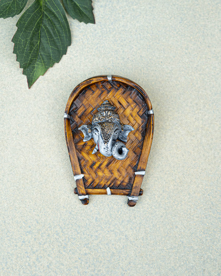 Polystone Ganesha Face Wall Hanging - 5 inch - WL5524