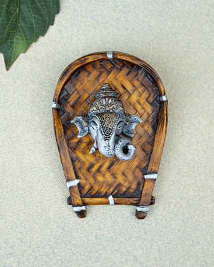 Polystone Ganesha Face Wall Hanging - 5 inch - WL5524