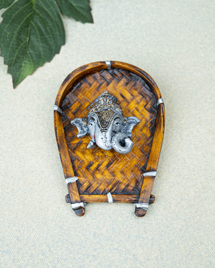 Polystone Ganesha Face Wall Hanging - 5 inch - WL5524