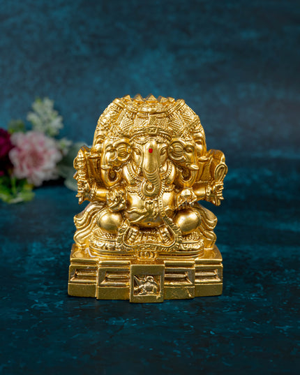 Polystone Panchamukhi Ganesha Idol - 4 inch - WL5530