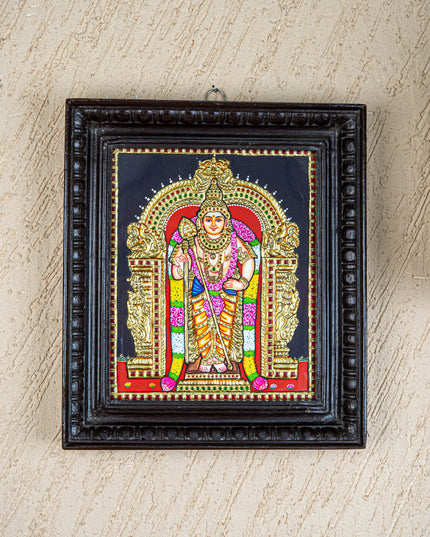 Tanjore Painting - Murugan - Flat (Gold Foil) - 12x10 inch - WL5533