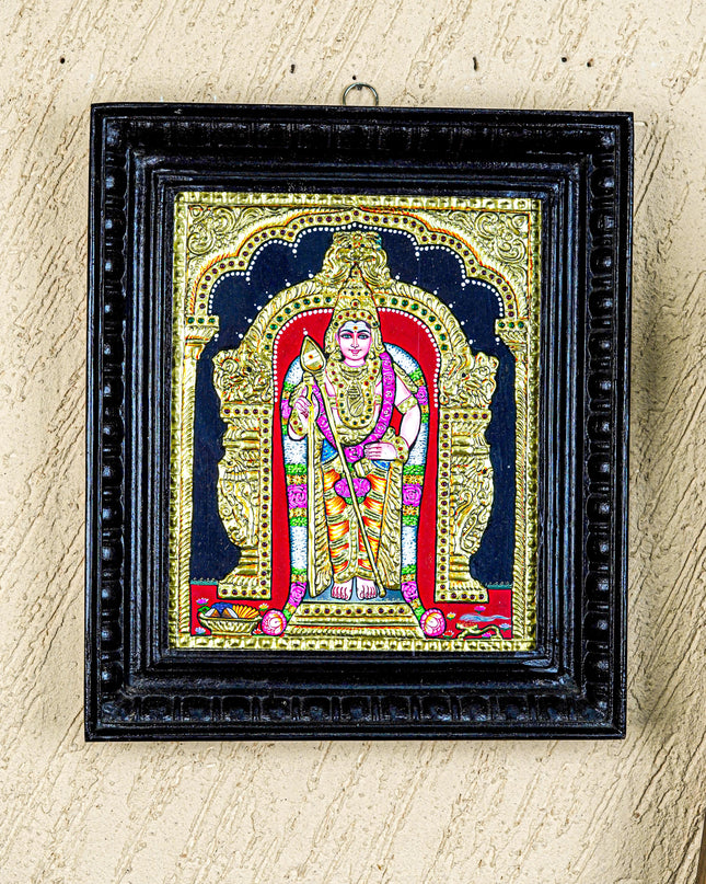 Tanjore Painting - Murugan - Flat (Gold Foil) - 12x10 inch - WL5533