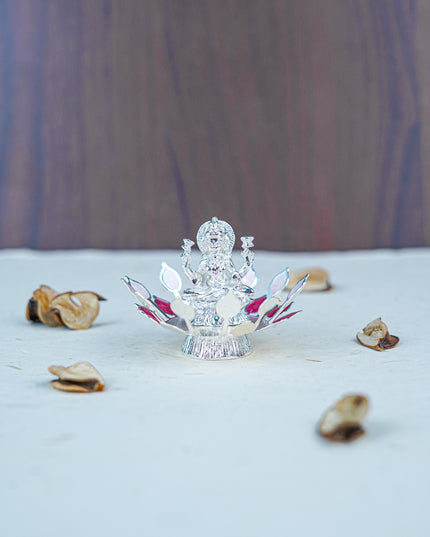 White Metal Lord Lakshmi on Designer Base - Pink - WL5552-2