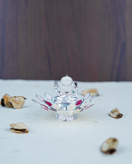 White Metal Lord Lakshmi on Designer Base - Pink - WL5552-2