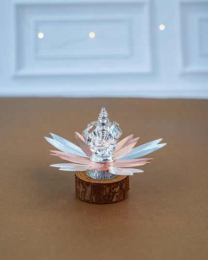 White Metal Lord Ganesha on Designer Base - WL5554-1