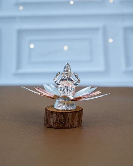 White Metal Lord Ganesha on Designer Base - WL5554-1