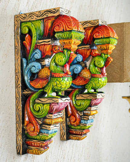 Wooden Carved Parrot Bracket - 18 inch - Set of 2 - WL5558