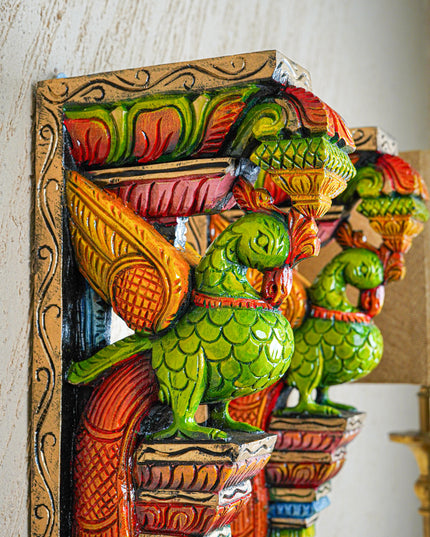 Wooden Carved Parrot Bracket - 18 inch - Set of 2 - WL5559