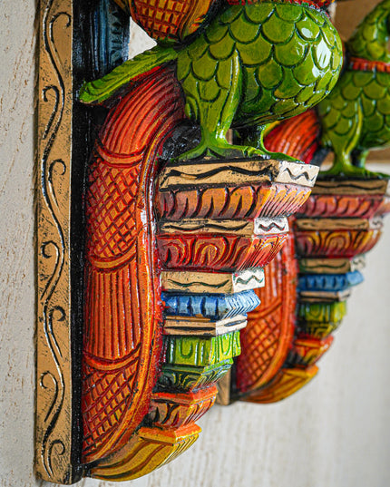 Wooden Carved Parrot Bracket - 18 inch - Set of 2 - WL5559