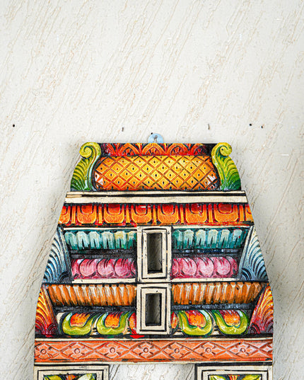 Wooden Carved - Kovil Gopuram Wall Hanging - 18 inch - WL5560