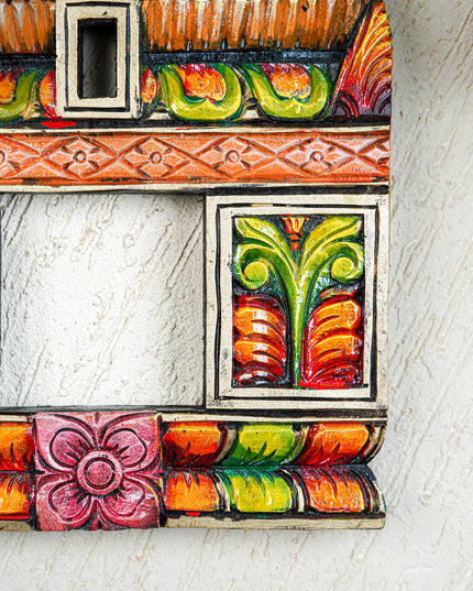 Wooden Carved - Kovil Gopuram Wall Hanging - 18 inch - WL5560