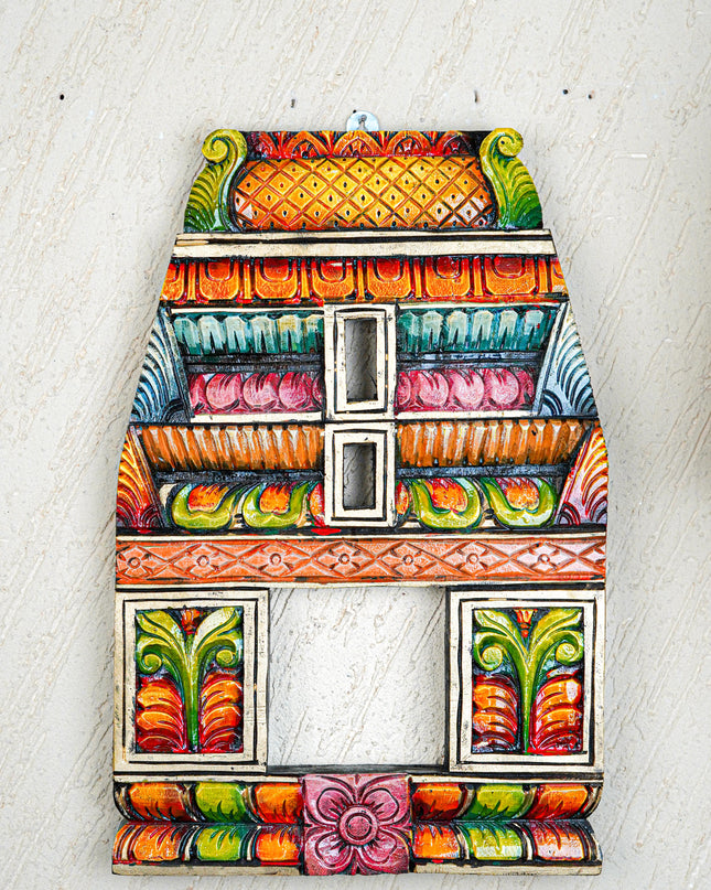 Wooden Carved - Kovil Gopuram Wall Hanging - 18 inch - WL5560