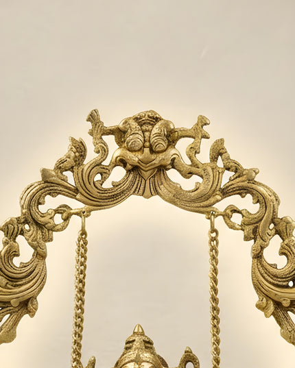 Brass Swing Ganesha Urli - 21 inch - WL5564