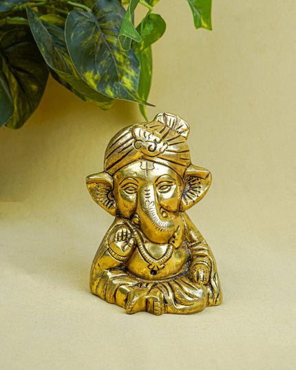 Brass Ganesha Idol - 4 inch - WL5565