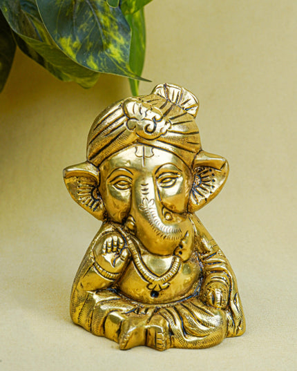 Brass Ganesha Idol - 4 inch - WL5565
