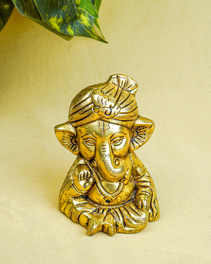 Brass Ganesha Idol - 4 inch - WL5565