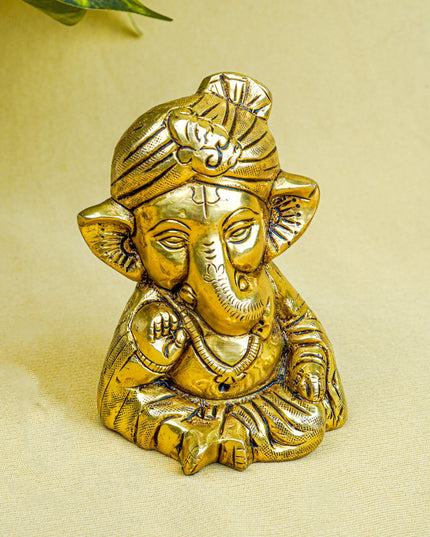 Brass Ganesha Idol - 4 inch - WL5565