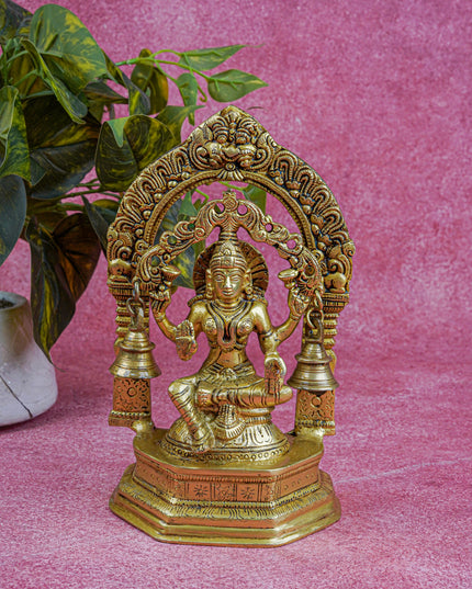 Brass Lakshmi Idol with Bell - 9 inch - WL5566