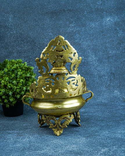 Brass Ganesha Urli - 12 inch - WL5567