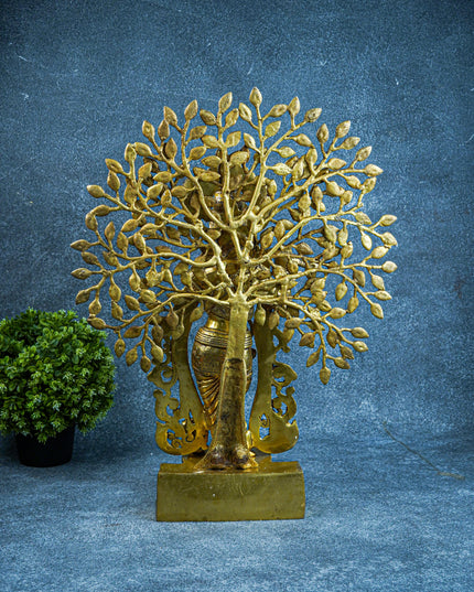 Brass Murali Krishna with Kalpavriksha Tree - 21 inch - WL5568