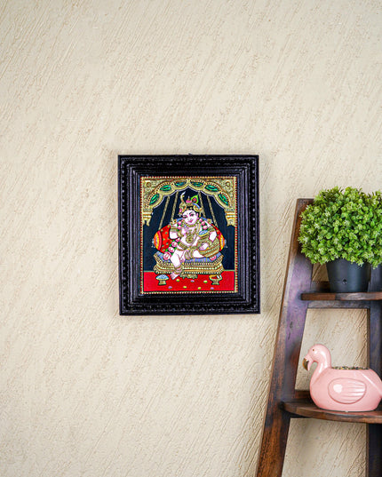 Tanjore Painting - Krishna - Flat (Gold Foil) - 12x10inch - WL5573
