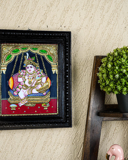 Tanjore Painting - Krishna - Flat (Gold Foil) - 12x10inch - WL5573