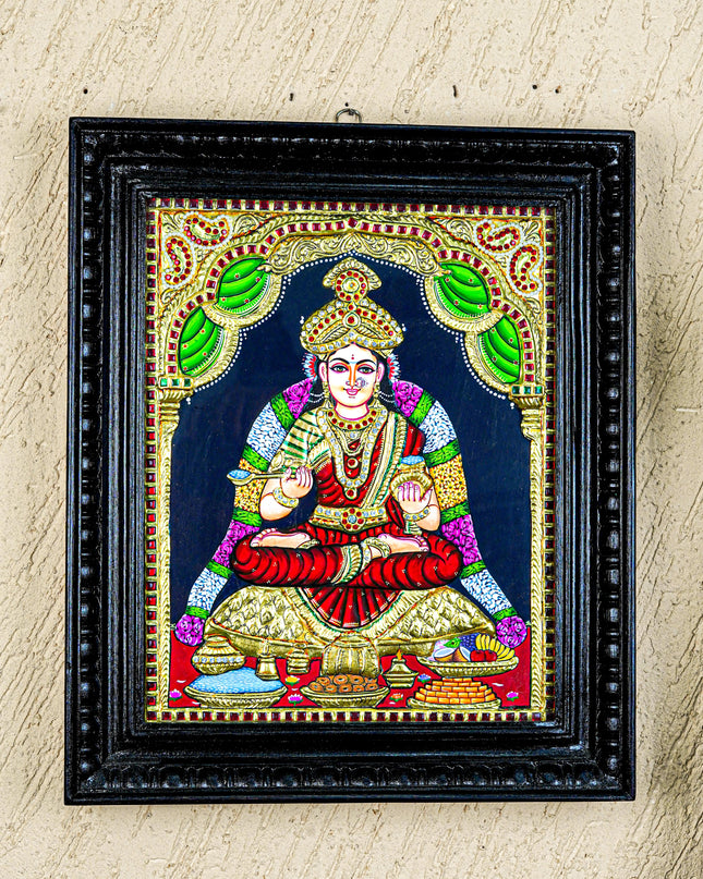 Tanjore Painting - Annapoorani - Semi Embossed - 15x12 inch - WL5574