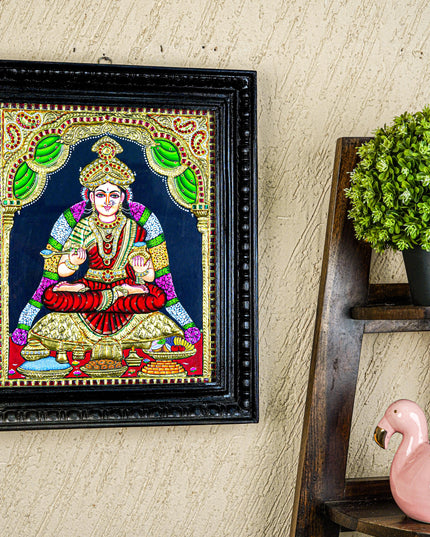 Tanjore Painting - Annapoorani - Semi Embossed - 15x12 inch - WL5574