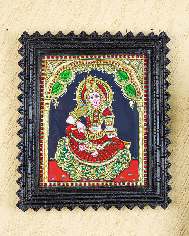 Tanjore Painting (Chettinad Frame) - Annapoorani - Flat (Gold Foil) - 12x10 inch - WL5575