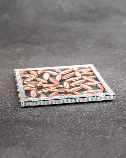 White Metal Leaf Design Coaster - Copper - WL5579-2
