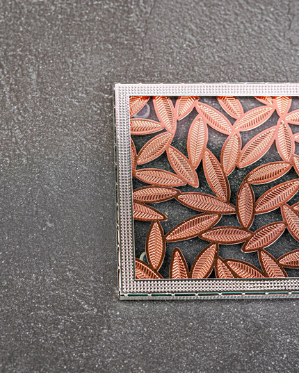 White Metal Leaf Design Coaster - Copper - WL5579-2