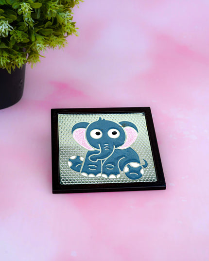 White Metal Elephant Design Coaster - WL5580