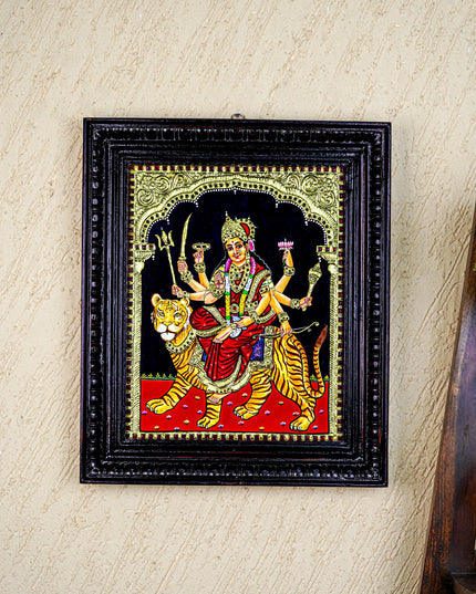 Tanjore Painting - Durga - Flat (Gold Foil) - 15x12 inch - WL5590